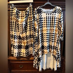 Nuggles Black and Tan Top and Skirt Set